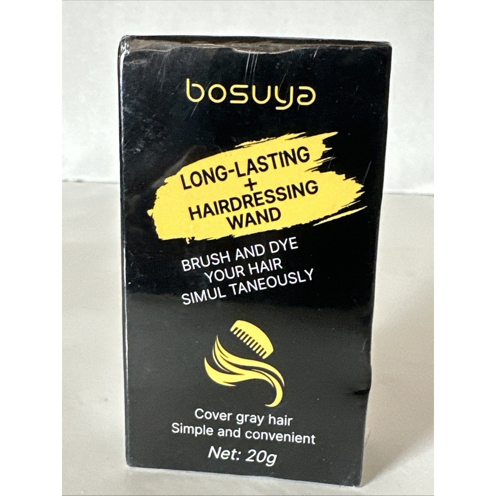 Bosuya Long Lasting + Hairdressing Wand Cover Gray Hair 01 Black Sealed Exp 2030